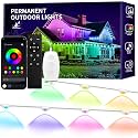 KSIPZE Permanent Outdoor Lights for House, Smart RGB+IC Eaves LED Lights with App &amp; Button Control, 200+ Dynamic Scene Modes, IP67 Floor lamp for Roof, Garden, Christmas, Party Decor