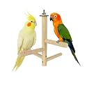 KSK Natural Wood Multi-Branch Bird Perch Stand for Cage | Real Tree Branch Perch for Budgies, Cockatiels, Conures, Lovebirds & Parakeets | Hanging Wooden Bird Cage Accessory for Climbing & Playing