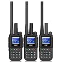 KSUN POC Radio with SIM Cards, Global Walkie Talkies UHF Handheld Two-Way Radios Dual PTT &amp; Antenna, Unlimited Range Cellular Network Rechargeable Push to Talk Over for Adults Hiking, 3 Pack CT80