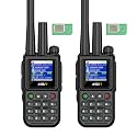 KSUN 4G Global POC Radio Long Range Walkie Talkie with Cards, 200CH UHF Handheld Two Way Radio, Wireless Replication, Rechargeable for Industrial Hiking CT80, 2 Pack
