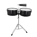 Ktaxon 13 Inch & 14 Inch Timbales Drum Set, Black