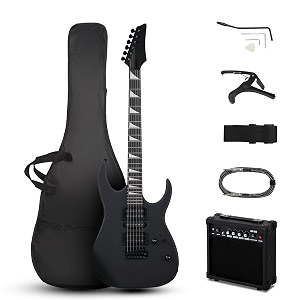 ktaxon 3934 electric guitar with 20watt amp for beginners matte black
