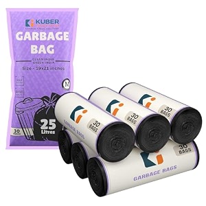 kuber industries 19x21 in black medium garbage bags for dustbin 90 bags 3 rolls  odour free wet and dry waste trash bags  dustbin bags medium size for home office hotels hospitals