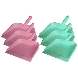 kuber industries 1034 plastic dustpan pack of 6 pink amp green