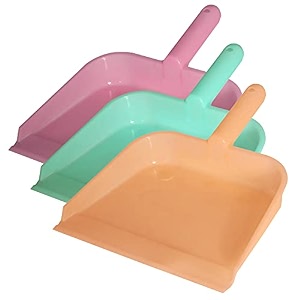 kuber industries 1034 plastic dustpan pack of 3 pink amp green amp light pink