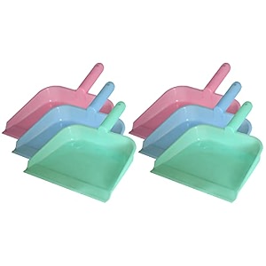 kuber industries 1034 plastic dustpan pack of 6 pink amp blue amp green