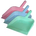 Kuber Industries 10" Plastic Dustpan, Pack of 3 (Pink &amp; Blue &amp; Green)