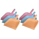 Kuber Industries 10" Plastic Dustpan, Pack of 6 (Pink &amp; Blue &amp; Light Pink)