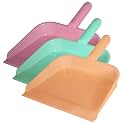 Kuber Industries 10" Plastic Dustpan, Pack of 3 (Pink &amp; Green &amp; Light Pink)