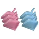 Kuber Industries 10" Plastic Dustpan, Pack of 6 (Pink &amp; Blue)