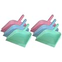 Kuber Industries 10" Plastic Dustpan, Pack of 6 (Pink &amp; Blue &amp; Green)