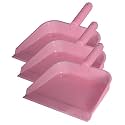 Kuber Industries 10" Plastic Dustpan, Pack of 3 (Pink)