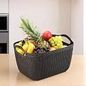 Kuber Industries (10 LTR) Multi-Purpose Plastic Basket for Storage Q6 | Spacious Pooja Item Holder &amp; Fruit Tokari | Aesthetic Home Organizers for Kitchen &amp; Bedroom | Brown