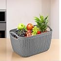 Kuber Industries (10 LTR) Multi-Purpose Plastic Basket for Storage Q6 | Spacious Pooja Item Holder &amp; Fruit Tokari | Aesthetic Home Organizers for Kitchen &amp; Bedroom | Brown