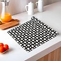Kuber Industries 10 Meters Waterproof &amp; Durable Kitchen Mats for Shelf Liner Roll | Wipeable Fridge Sheets for Shelves Cabinet Drawer | Polka Dots Grey - Black