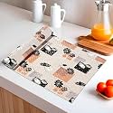 Kuber Industries 10 Meters Waterproof &amp; Durable Kitchen Mats for Shelf Liner Roll | Wipeable Fridge Sheets for Shelves Cabinet Drawer | Lotus Print - Brown &amp; Pink