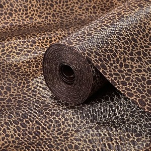 kuber industries 10 mtr eva anti-slip multipurpose shelf liners for kitchen shelves wardrobe drawer cupbaord  fridge mats amp sheets  self cutting modular kitchen accessories  leopard - brown