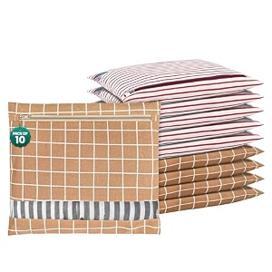 kuber industries 6 pcs clothes storage organizer  clothes cover for t-shirts pants shirts salwar suit travel with zip  printed - brown amp grey