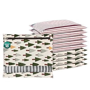kuber industries 6 pcs clothes storage organizer  clothes cover for t-shirts pants shirts salwar suit travel with zip  printed - brown amp grey