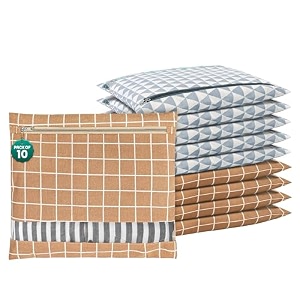 kuber industries 6 pcs clothes storage organizer  clothes cover for t-shirts pants shirts salwar suit travel with zip  printed - brown amp grey