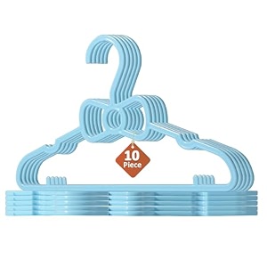 kuber industries 10 pcs small baby hangers for clothes hanging  easy organization kids hangers for clothes amp nappies  convenient cloth hangers for wardrobe  sky blue