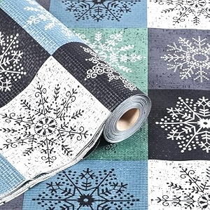 kuber industries 10mtr pvc waterproof shelf liners for kitchen shelves  cupboard mat for wardrobe  kitchen shelf mats roll  star design - green and blue