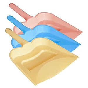 kuber industries 1234 plastic dustpan pack of 3 blue amp cream amp pink