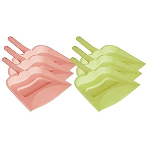 kuber industries 1234 plastic dustpan pack of 6 pink amp green