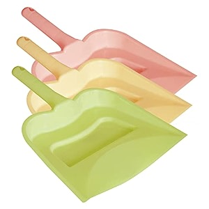 kuber industries 1234 plastic dustpan pack of 3 cream amp green amp pink