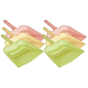 kuber industries 1234 plastic dustpan pack of 6 cream amp green amp pink