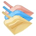 Kuber Industries 12" Plastic Dustpan, Pack of 3 (Blue &amp; Cream &amp; Pink)