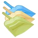 Kuber Industries 12" Plastic Dustpan, Pack of 3 (Cream &amp; Green &amp; Blue)