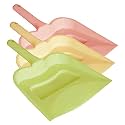 Kuber Industries 12" Plastic Dustpan, Pack of 3 (Cream &amp; Green &amp; Pink)