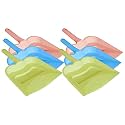 Kuber Industries 12" Plastic Dustpan, Pack of 6 (Blue &amp; Green &amp; Pink)