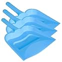 Kuber Industries 12" Plastic Dustpan, Pack of 3 (Blue)