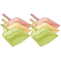 Kuber Industries 12" Plastic Dustpan, Pack of 6 (Cream &amp; Green &amp; Pink)