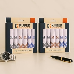 kuber industries 6 pcs set handkerchief for men cotton  hanky set for men everyday use  rumal for gents  gentle and absorbent hankieshandkerchief for boys  dark color