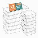 Kuber Industries 99 Pcs Set Multi-Purpose Transparent Drawer Organizers | Plastic Trays for Storage Kitchen &amp; Aesthetic Dressing Table Organisers for Cosmetics, Makeup &amp; Stationery | Transparent