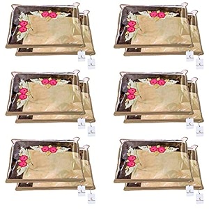 kuber industries 12 piece non woven packing saree cover set brown