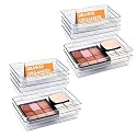 Kuber Industries (12 Piece Set) Storage Organizer (3x6 Inch) Kitchen &amp; Makeup Organizer Tray Set | Drawer Divider Tray | Multi-Purpose Desk Organizer | Stationery Organizer | Transparent