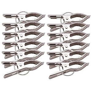 kuber industries 12 piece steel cloth drying clip silver ctktc0342