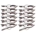 Kuber Industries 12 Piece Steel Cloth Drying Clip, Silver (CTKTC0342)