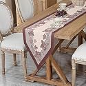 Kuber Industries 13"x72" Anti Slip Table Runner for Centre Table | Stylish Dining Table Runner for Living Room - Dining Table Accessories for Home &amp; Hotel | 1041 Pyramid- Cream &amp; Brown