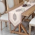 Kuber Industries 13"X72" Anti Slip Cotton Table Runner for Centre Table|Stylish Dining Table Runner for Living Room-Dining Table Accessories for Home &amp; Hotel|1032 Pyramid-Cream &amp; Brown,13X72 Inch