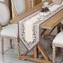 Kuber Industries 13"x72" Anti Slip Cotton Table Runner for Centre Table | Stylish Dining Table Runner for Living Room - Dining Table Accessories for Home &amp; Hotel | 1036 Pyramid- Cream &amp; Green