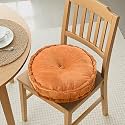 Kuber Industries 16 Inch Heavy Velvet Chair Pad for Dining, Office &amp; Home | Soft Cushion with Center Tuft | Support for Long Sitting | Golden