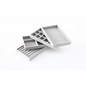 Kuber Industries 16 Pieces Velvet Jewelry Trays Organizer | Jewelry Storage Box | Jewelry Organizer | Showcase Holder Dresser Organizer for Earring Necklace Bracelet Ring | Pack of 4 |YBL4-02 | Grey
