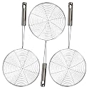 Kuber Industries 16cm Multiuses Stainless Steel Skimmer/Strainer/Jharni for Cooking and Frying- Pack of 3 (Silver)