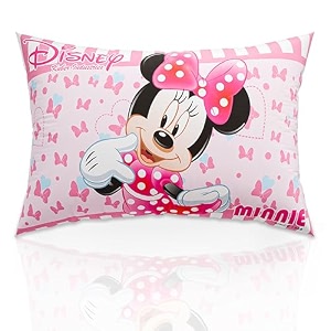 kuber industries 16x24 inch microfiber pillows for bed  washable amp neck support soft pillow for sleeping bedroom and living room  disney print - pink