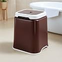 Kuber Industries 18 Inch Heavy Duty Plastic Stool for Sitting & Bathing | Strong and Durable Anti-Slip Stool Senior Citizen Support Indoor & Outdoor | Multiple Space Use Home, Garden | Brown & White